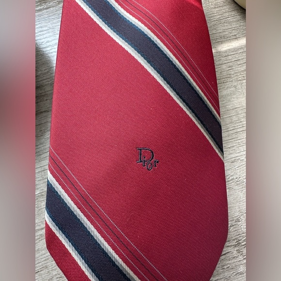 NWT CHRISTIAN DIOR MENS TIE.SIZE APROX.  52”.STRIPED DARK BLUE - Picture 6 of 6